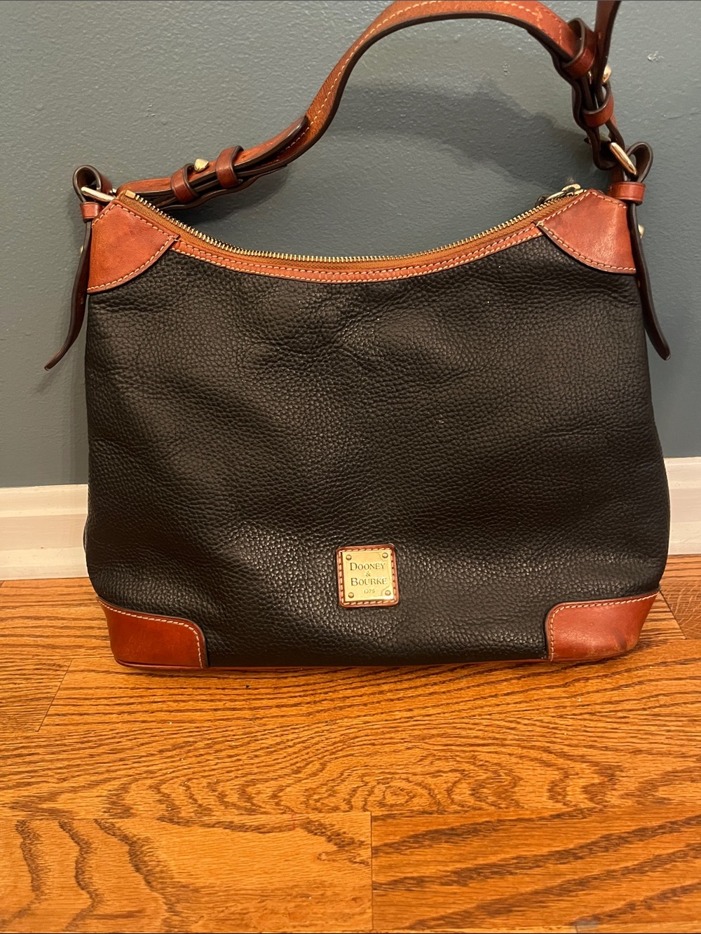Dooney & Bourke Hobo Shoulder Bag Navy Pebbled Leather K10716120